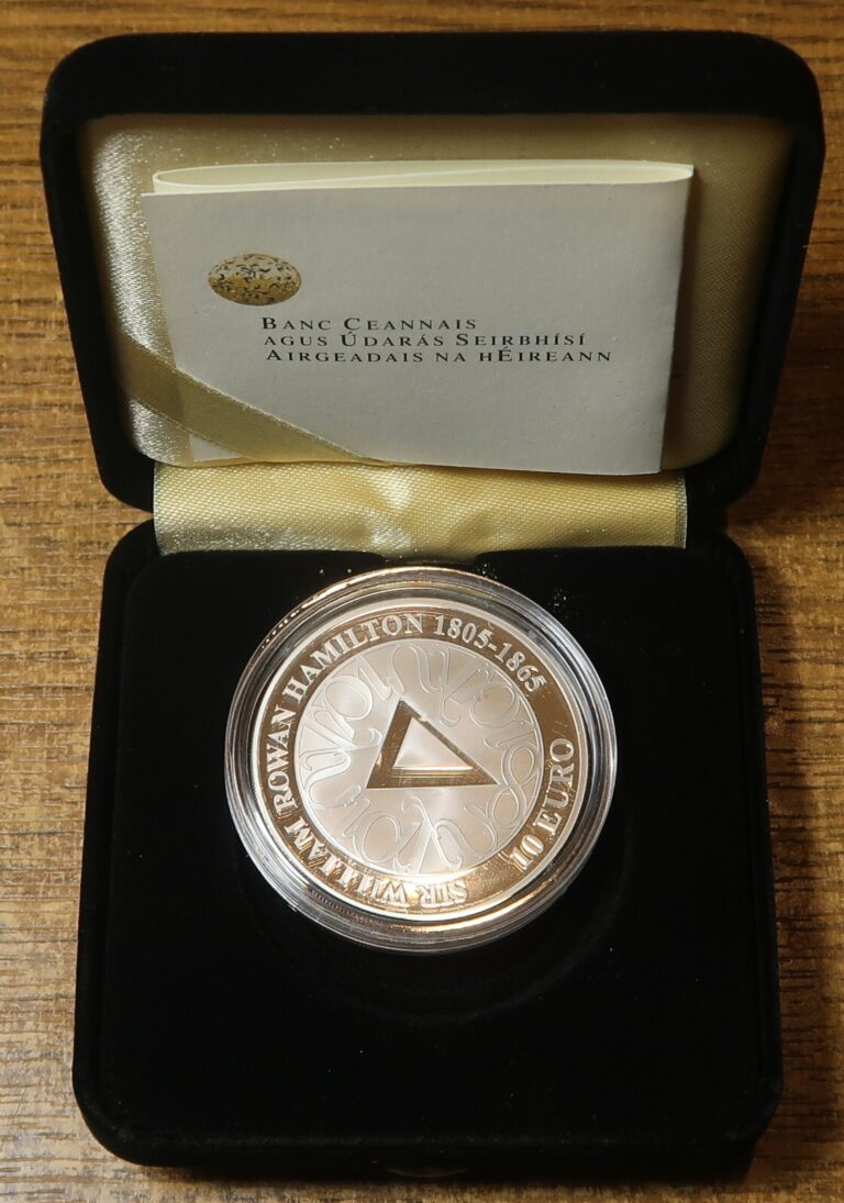 Read more about the article IRELAND : IRISH TEN EURO SILVER PROOF COIN.2005. W.R HAMILTON.