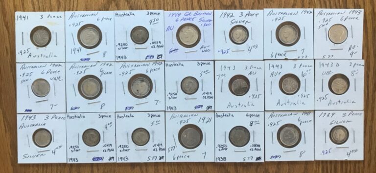 Read more about the article 21 Australian 3 and 6 pence .925 Silver coins
