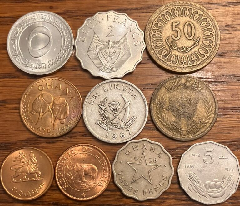 Read more about the article Vintage African Coins: Congo  Liberia  Rwanda  Ghana  Sudan
