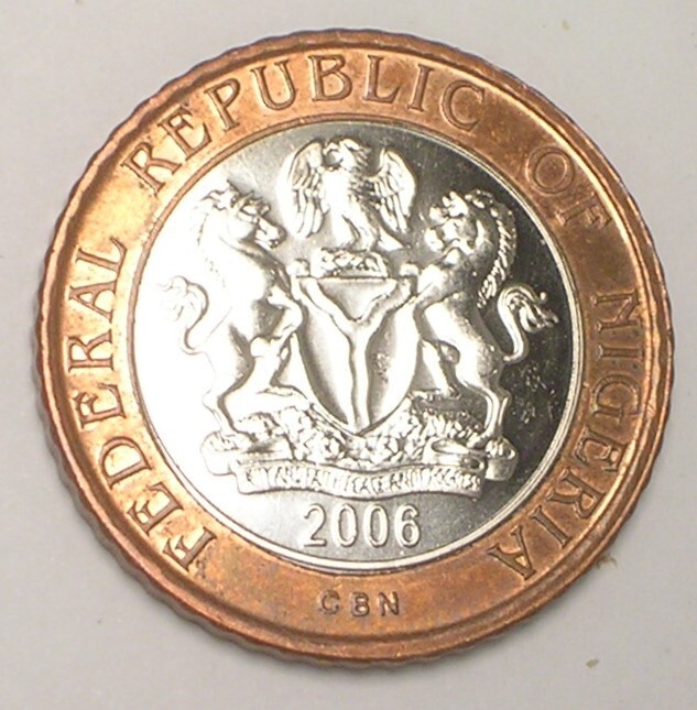 Read more about the article 2006 Nigeria Nigerian 2 Naira Arms Assembly Building Bimetal Coin XF+