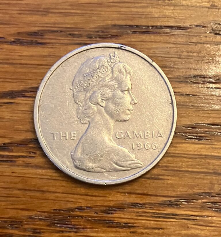 Read more about the article Vintage 1966 Gambia 1 Shilling  Obsolete African Coin