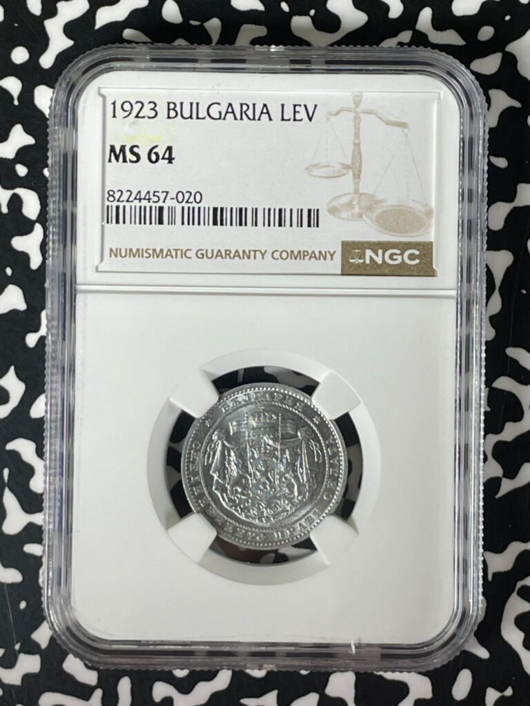 Read more about the article 1923 Bulgaria 1 Lev NGC MS64 Lot#G268 Choice UNC!