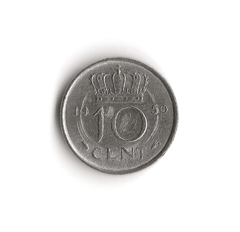 Read more about the article 1950 Netherlands – 10 Cents – 999 – Nickel – 1.5g