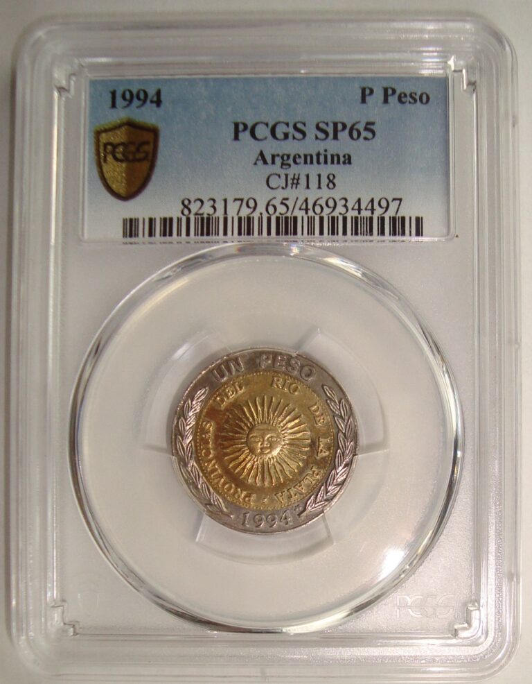 Read more about the article 1994 Argentina Bi-Metallic Pattern Peso PCGS SP65