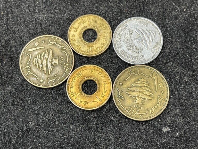 Read more about the article Early Lebanon 5 coins lot