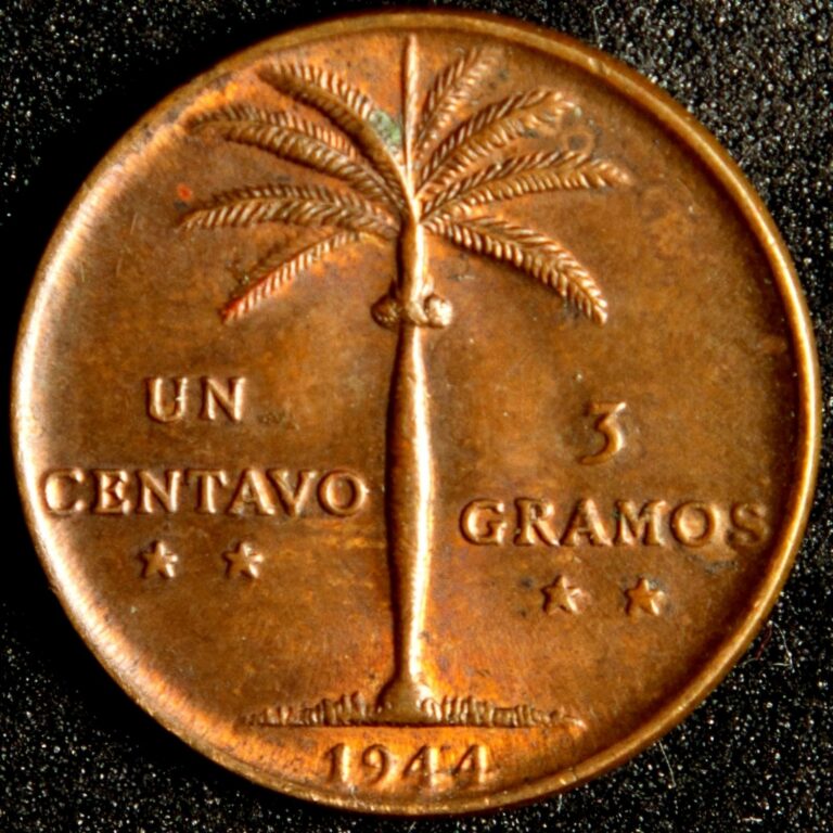 Read more about the article 1 Centavo 1944 Dominican Republic KM#6 AU Coin
