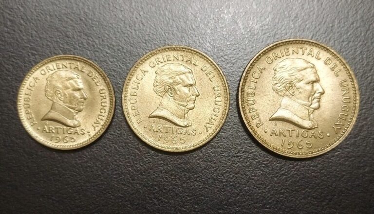 Read more about the article 1965 Uruguay 1 Peso 5 and 10 Pesos Lot Of AU Coins 46 47 49