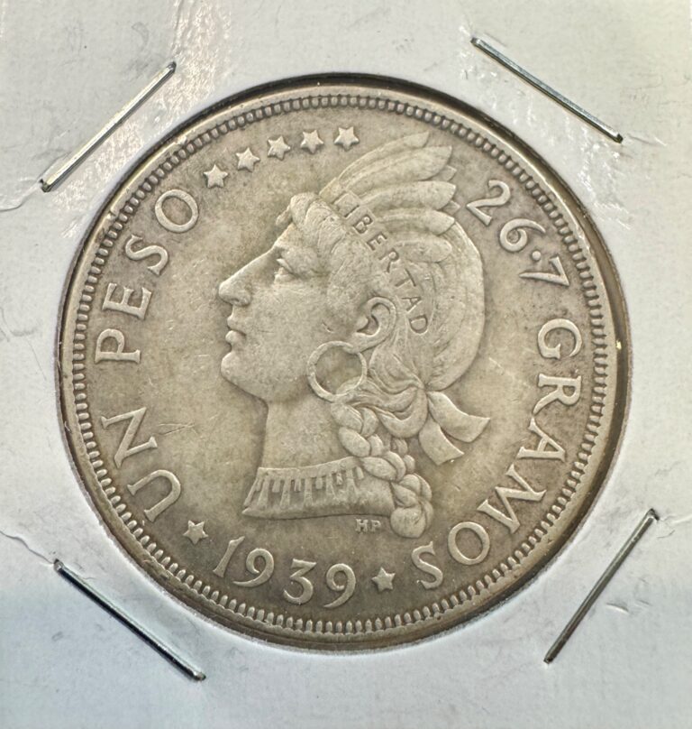 Read more about the article Dominican Republic 1939 Peso Key date 15K Minted XF NICE