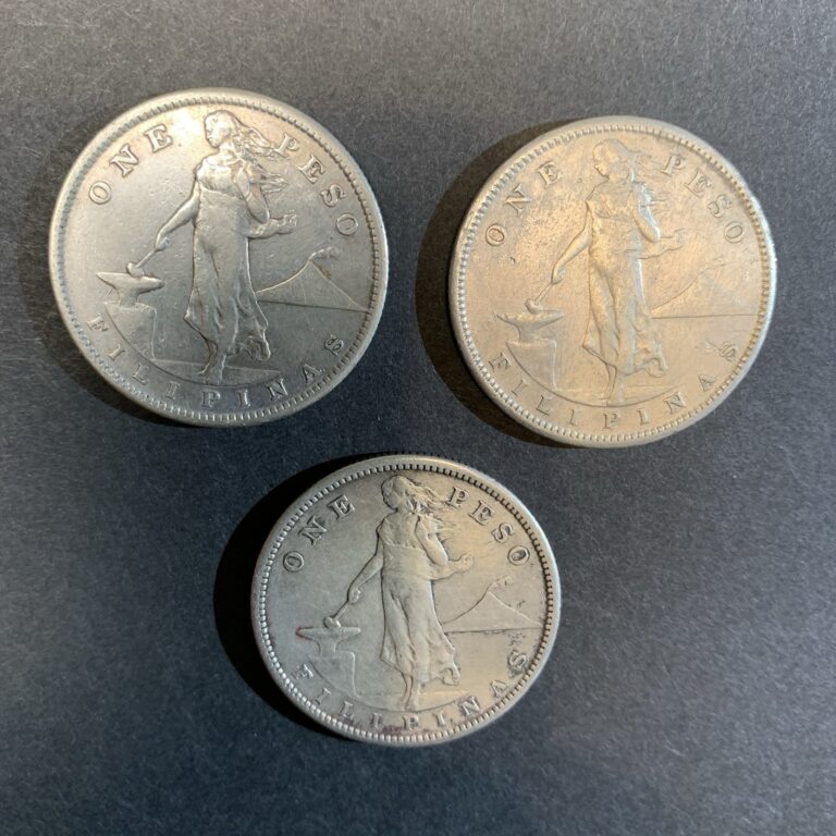 Read more about the article 3 – One Peso Silver Coins 1907-1908-1909  Philippines Silver One Peso.