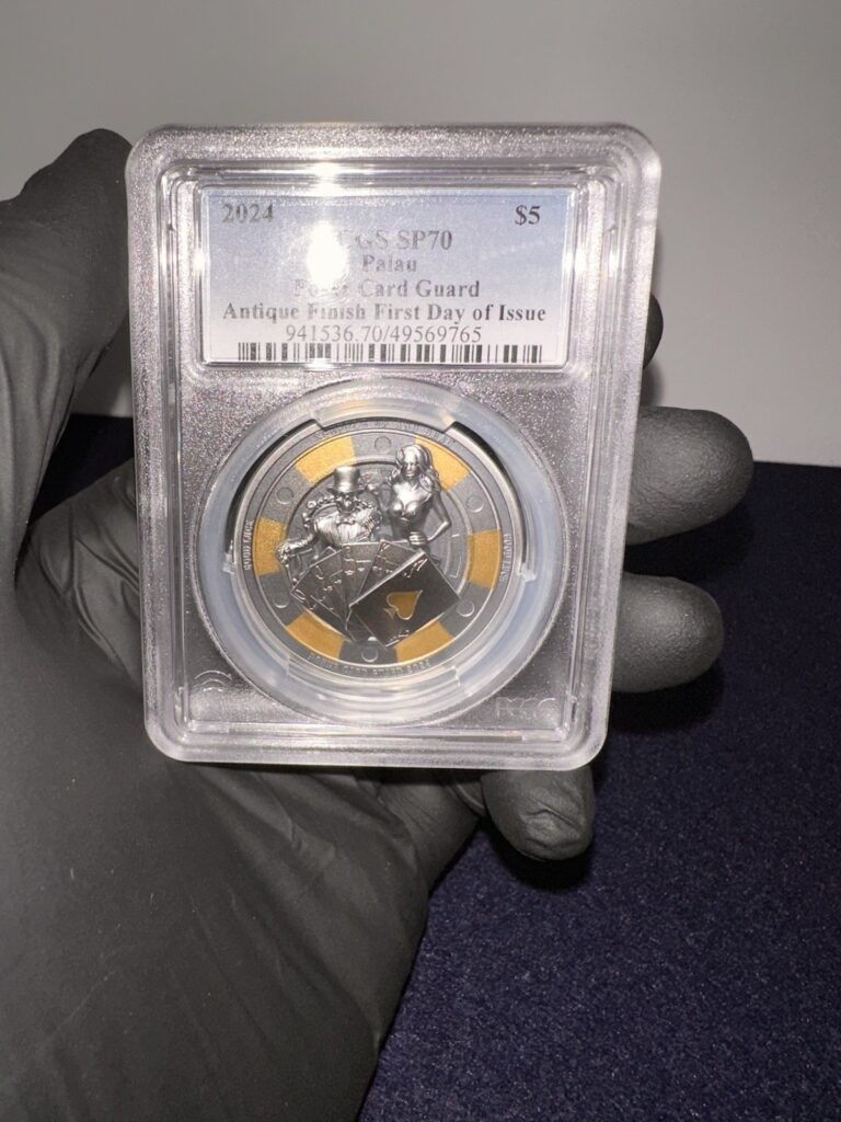 Read more about the article 2024 Palau POKER CARD GUARD  1 oz. Silver   PCGS SP70  Box/COA-Low Mintage