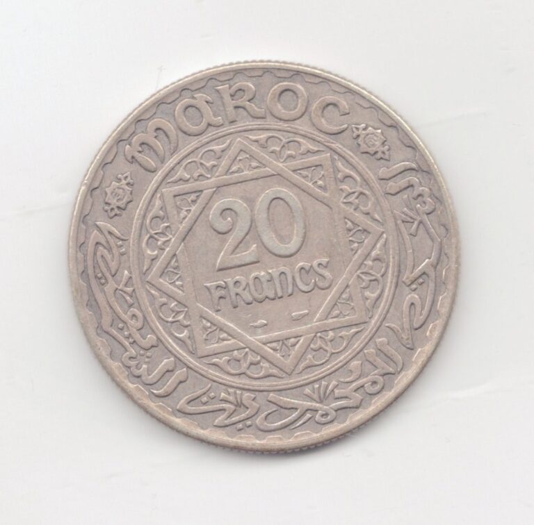 Read more about the article Morocco Silver 1933 20 Francs-Lot E9