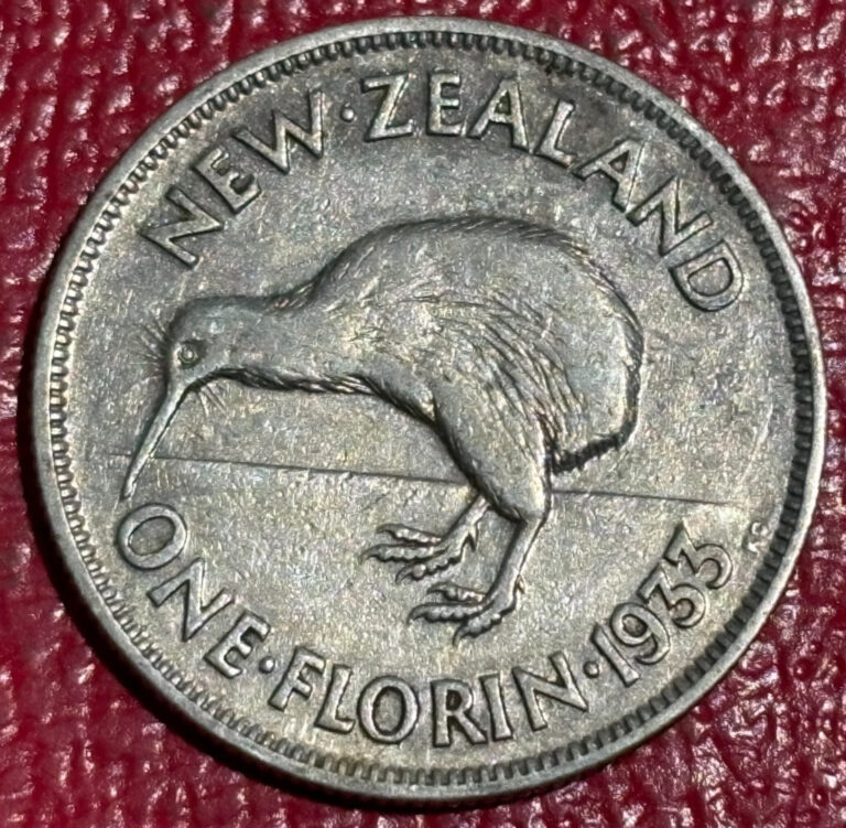 Read more about the article VF 1933 NEW ZEALAND 1 FLORIN SILVER COIN-KING GEORGE VI-JUL707
