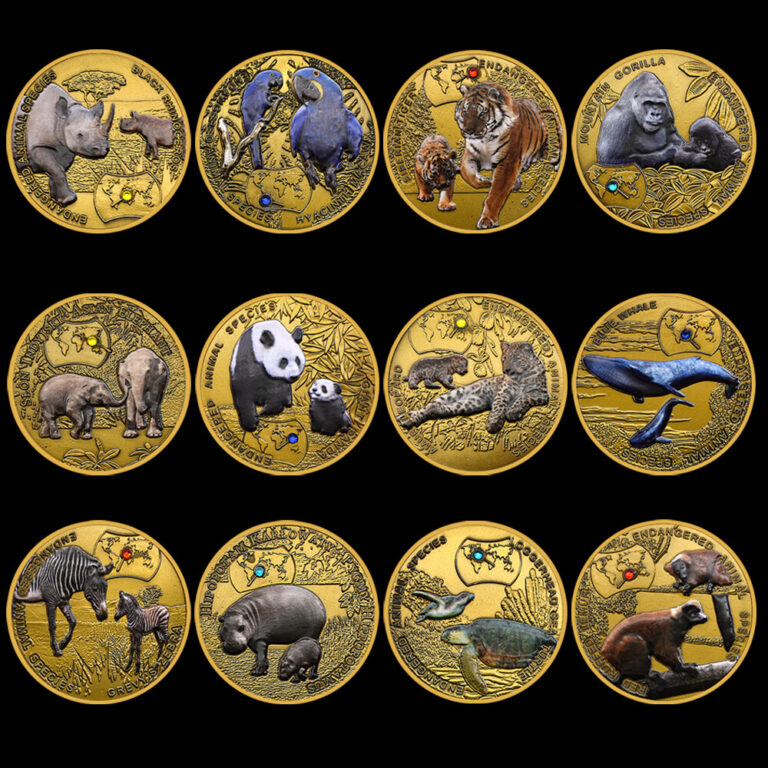 Read more about the article 12pcs Animal Golden Coin Set 2014 Years Zambia 1000 Kwacha Art Worth Collection