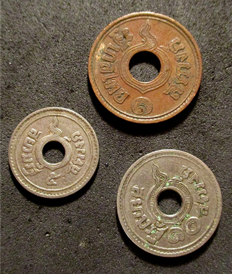 Read more about the article THAILAND-3 OLD COINS – 1 5 10 SATANG-C.1908-1939 DATE RANGE- Y#36 37 51  TEK1