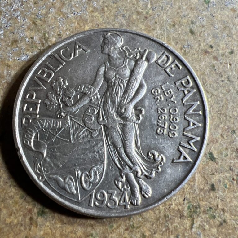 Read more about the article BEAUTIFUL!!  1934 PANAMA 1 BALBOA COIN .900 SILVER Y-831