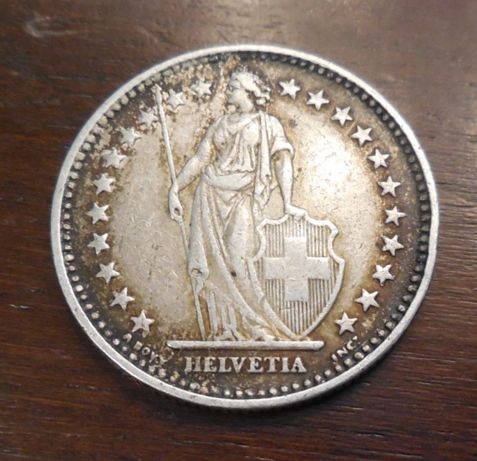 Read more about the article 1921B 1921 B Switzerland 2 Francs Silver Coin KM# 21