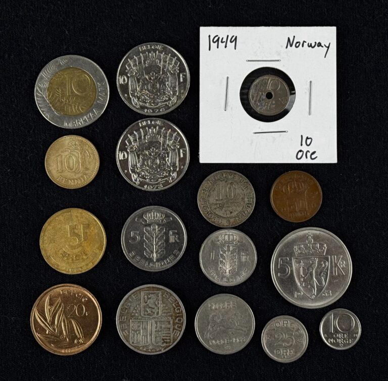 Read more about the article Finland  Belgium  Norway Coin LOT Finnish Belgian Norwegian Coins MIXED BULK LOT