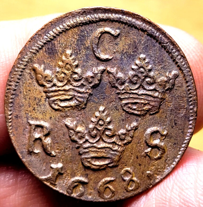 Read more about the article 1668 DELAWARE FUR TRADE Sweden 1/6 Ore TREASURE COIN