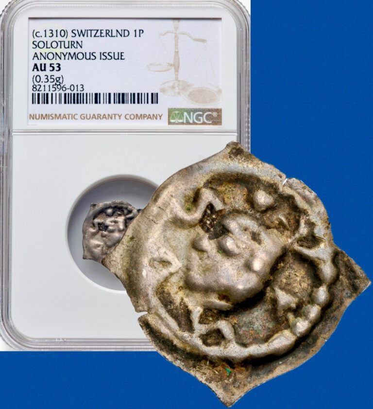 Read more about the article 1310 SWITZERLAND 1P SOLOTURN Pfennig Medieval .35g Silver Coin NGC AU53