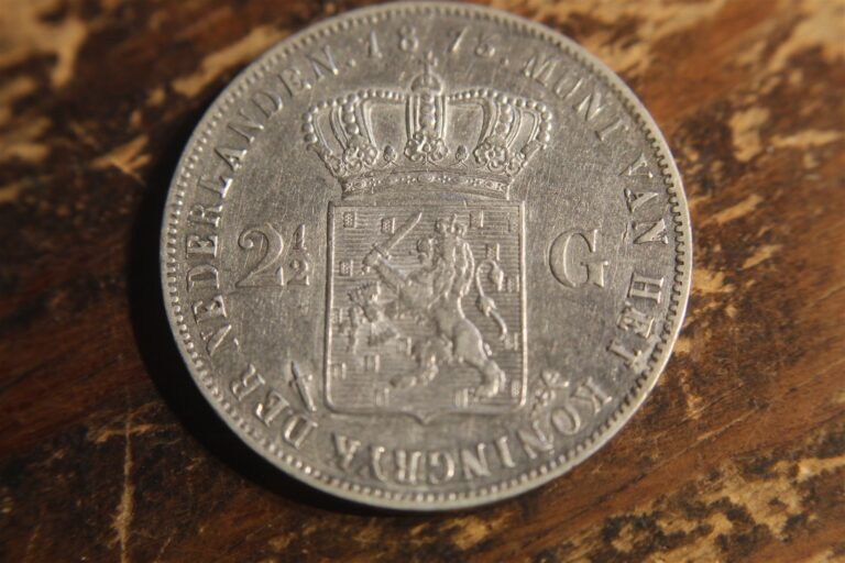 Read more about the article NETHERLANDS 1873 2 1/2 GULDEN SILVER #2