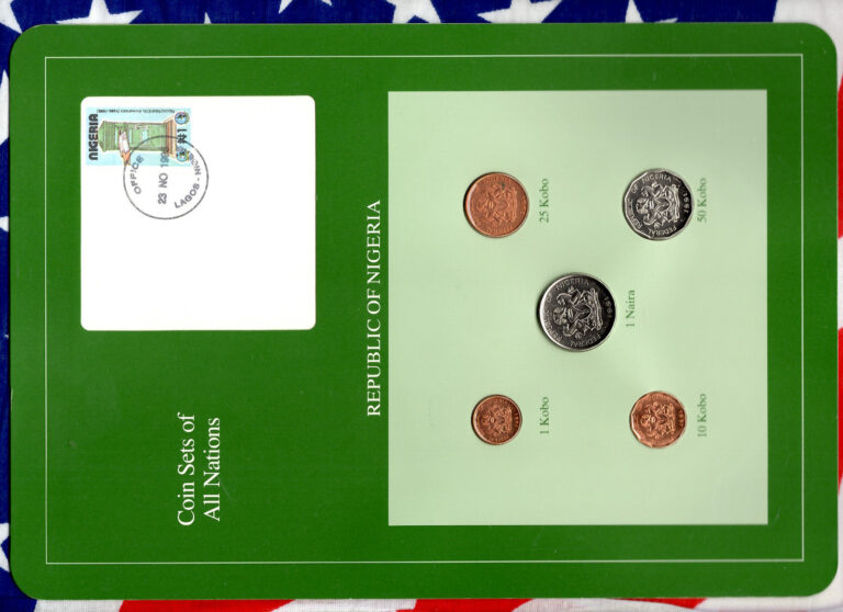 Read more about the article Coin Sets of All Nations Nigeria  1 Naira  50 25 10 1 Kobo 1991 UNC SCARCE