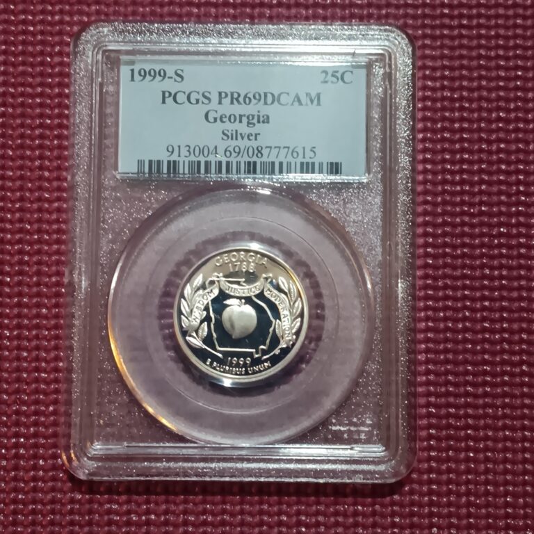 Read more about the article 1999-S GEORGIA DCAM Silver STATE QUARTER – 25c GA PCGS PR69 Coin