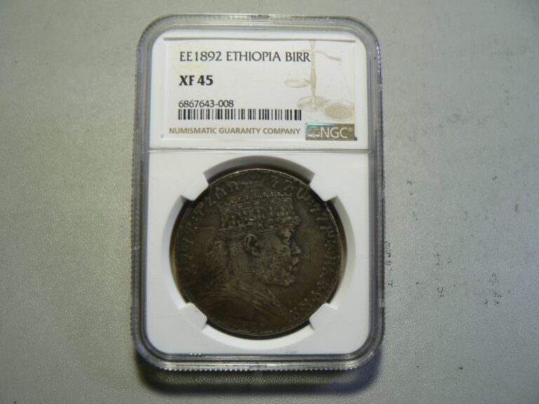 Read more about the article Ethiopia EE 1892 Birr NGC XF45 Ethiopian Coin