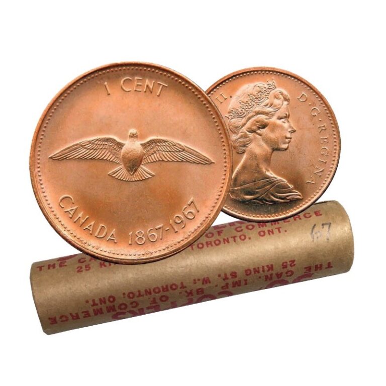 Read more about the article BU UNC Canada 1867-1967 centennial 1 cent penny – Dove – From An Original Roll