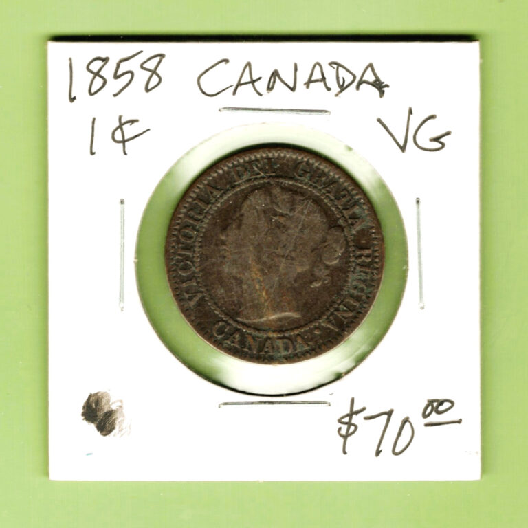 Read more about the article CANADA – GREAT HISTORICAL  QV  BRONZE 1  CENT  1858  KM# 1