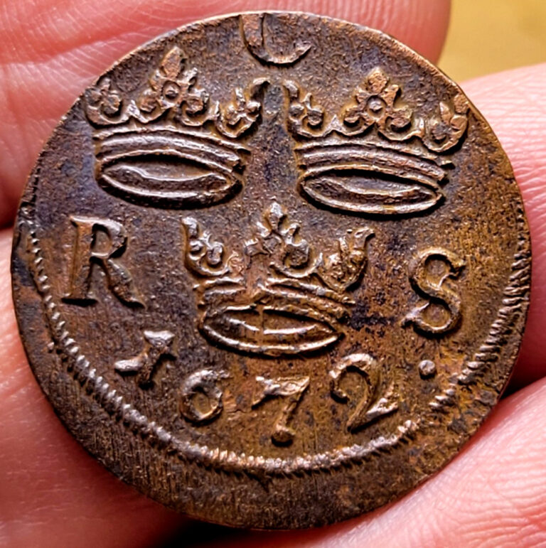 Read more about the article 1672 DELAWARE FUR TRADE Sweden 1/6 Ore TREASURE COIN