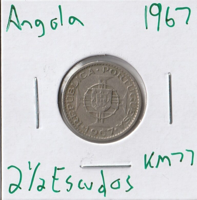 Read more about the article Coin Angola (Portuguese) 2 1/2 Escudos 1967 KM77
