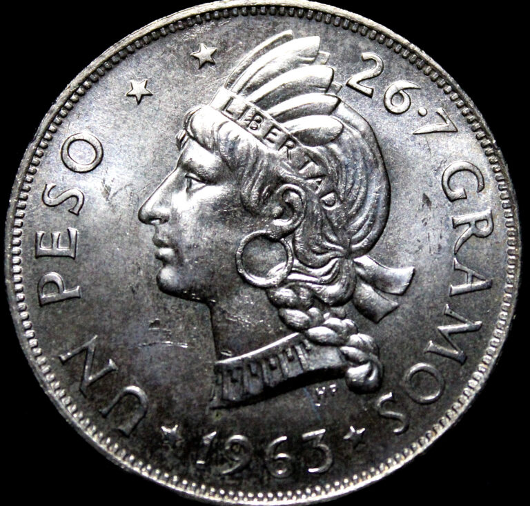 Read more about the article Dominican Republic  1963  UN Peso Silver   725-1142