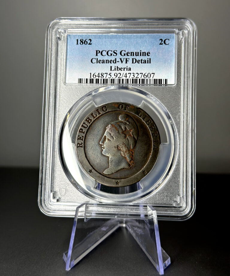 Read more about the article 1862 Liberia 2 Cents Coin PCGS VF Details