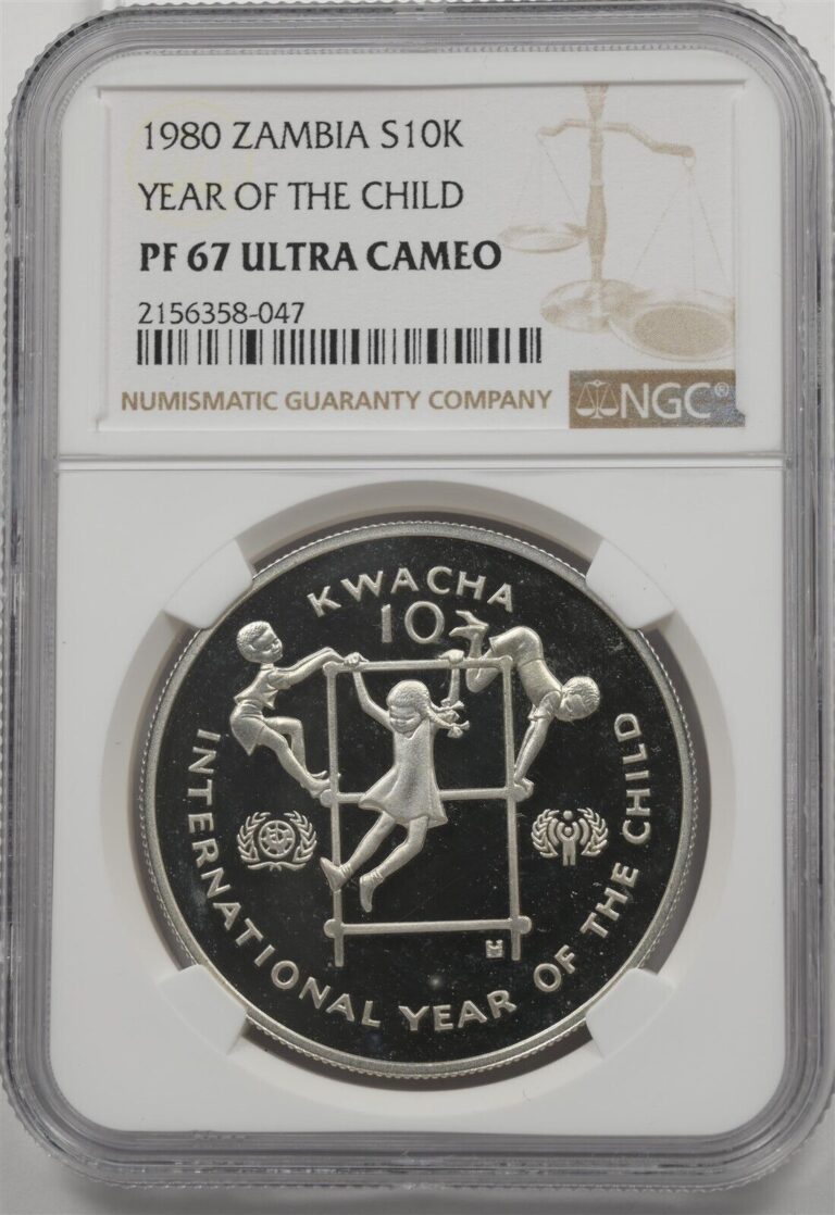 Read more about the article Zambia 1980 10 Kwacha Proof NGC PF67 ULTRA CAMEO Year Of The Child NG2044 combin