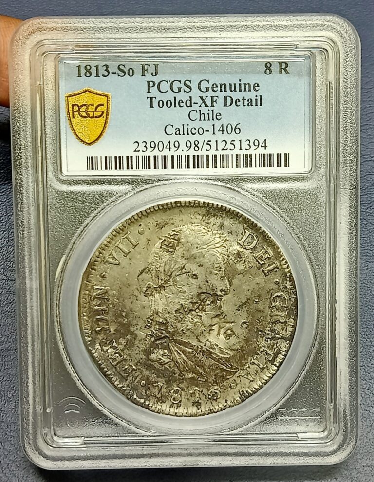 Read more about the article 1813 So FJ Chile Santiago 8 Reales Silver Coin PCGS XF Detail