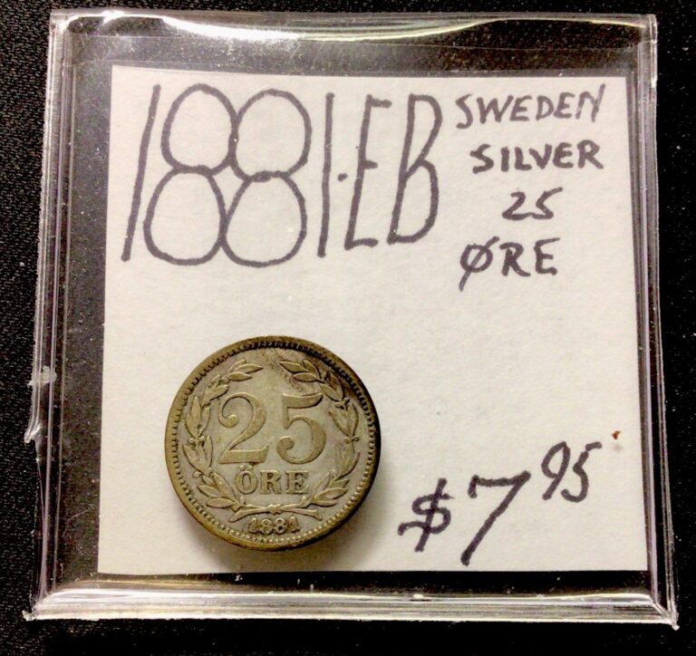 Read more about the article 1881 EB Sweden Silver! 25 ORE! ENN Coins