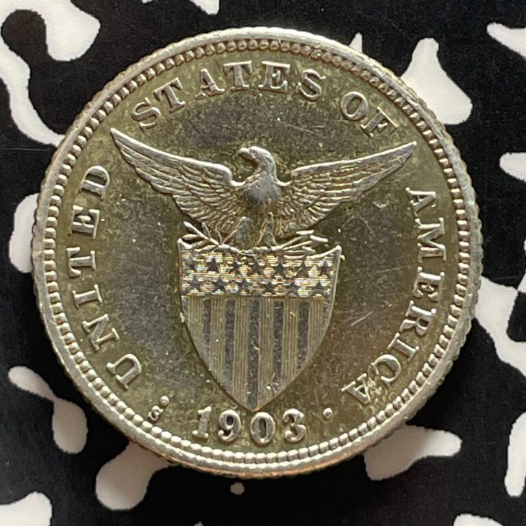 Read more about the article 1903-S U.S. Philippines 20 Centavos Lot#T5255 Silver! Better Date  Cleaned