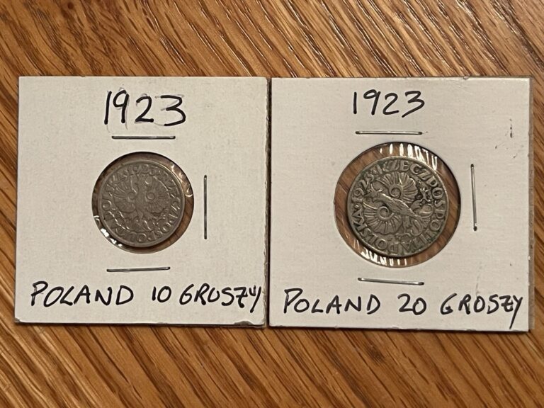 Read more about the article Lot of 2 1923 Poland Coins  20 and 10 Groszy – Combined Shipping OK