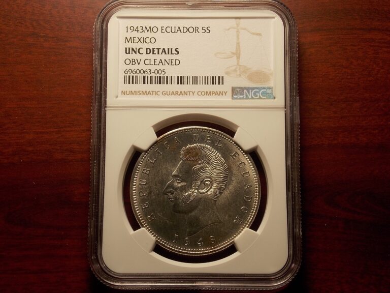 Read more about the article 1943MO Ecuador 5 Sucres silver coin NGC UNC