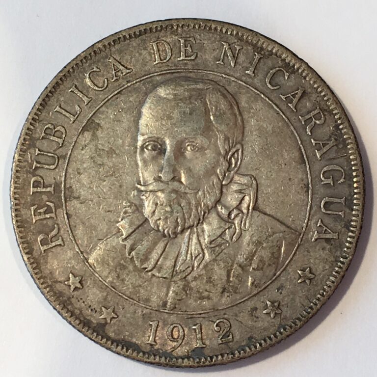 Read more about the article 1912  Nicaragua Cordoba Silver Coin – Full Detail – High Quality Scans #D016