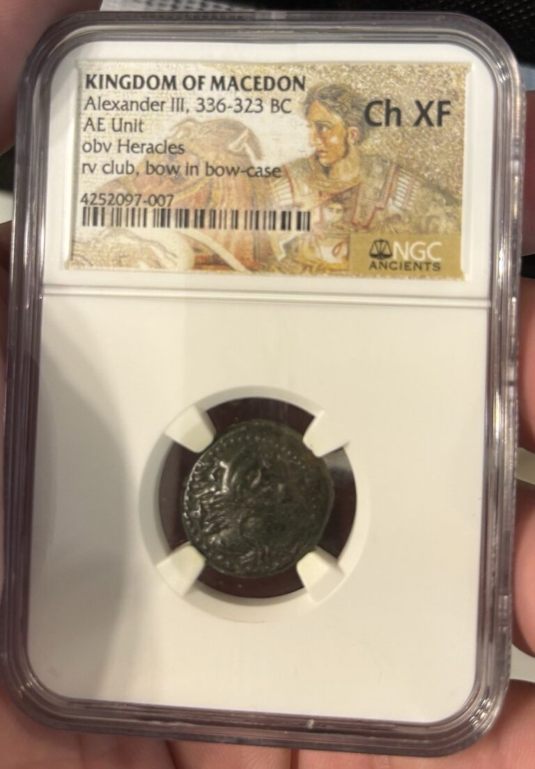 Read more about the article Kingdom of Macedonia Alexander III 336-323 BC AE Unit Ch XF