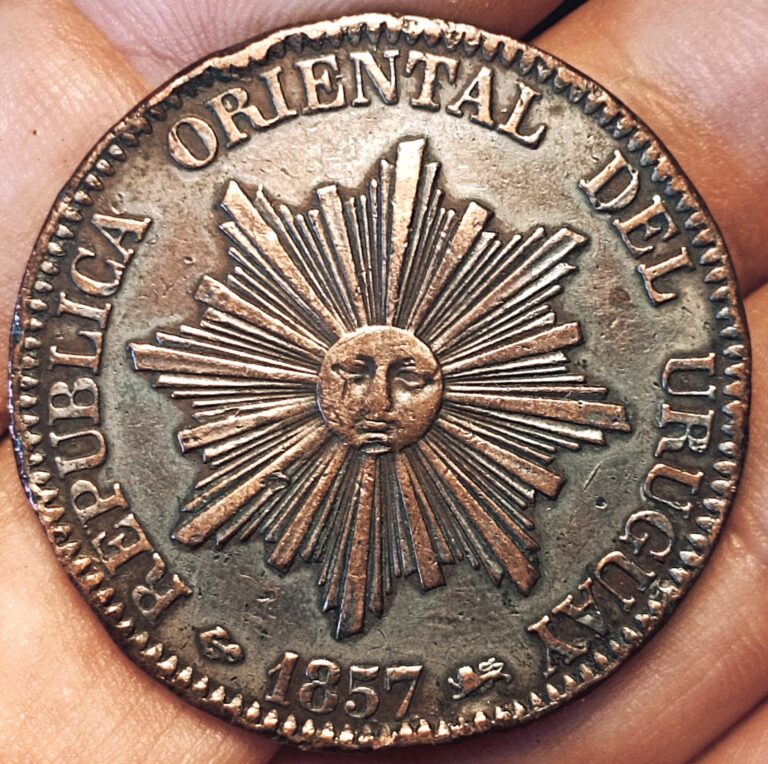 Read more about the article Uruguay 20 Centesimos 1857 D coin