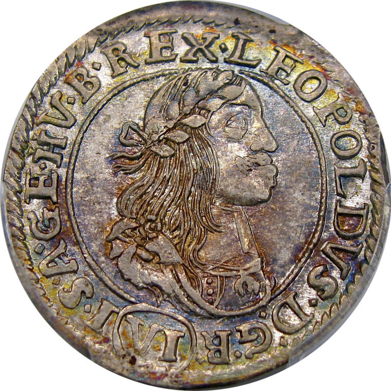 Read more about the article 1670-KB HUNGARY PCGS MS64 LEOPOLD I ‘HOGMOUTH’ 6K ~ BEAUTIFUL RAINBOW and LUSTER!