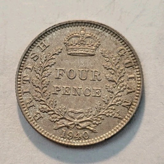 Read more about the article 1940 Guyana (British Guiana) 4 Pence – George VI World Silver Coin