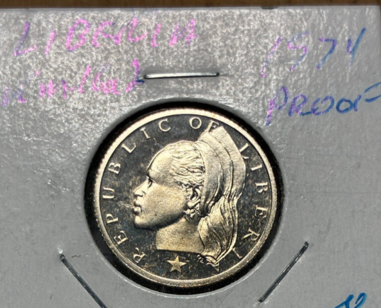 Read more about the article 1974 Liberia 25 Cents KM# 16a.2  Proof uncirculated  Free Shipping. Coin #1373
