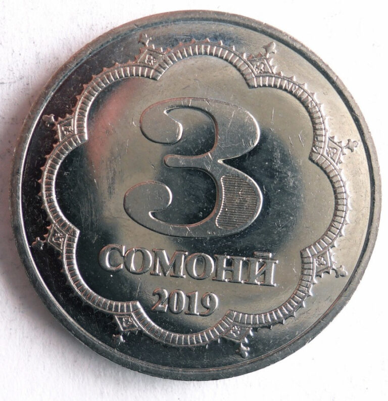 Read more about the article 2019 TAJIKISTAN 3 SOMONI – Hard to Find Coin – FREE SHIP – Bin #732