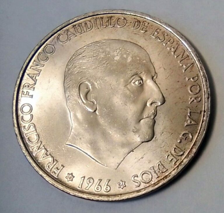 Read more about the article Spain 1966(66) 100 Pesetas – Large Silver Coin.