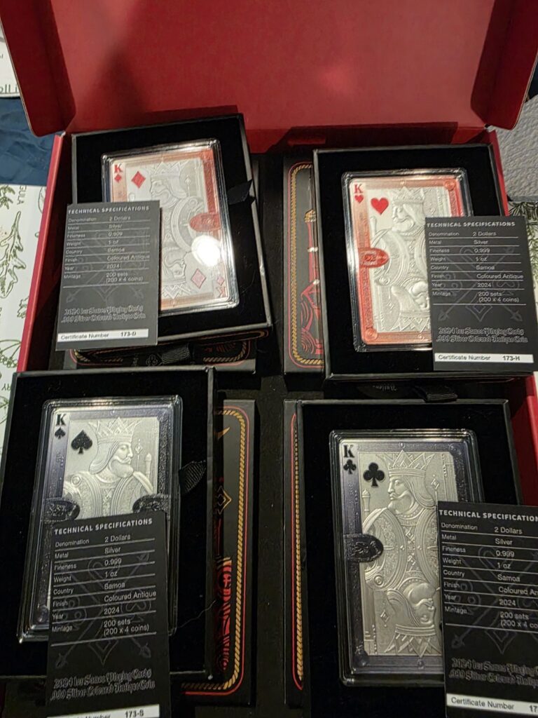 Read more about the article 2024 Samoa Playing Cards .999 Silver Blind Box Coin Set 4 Oz