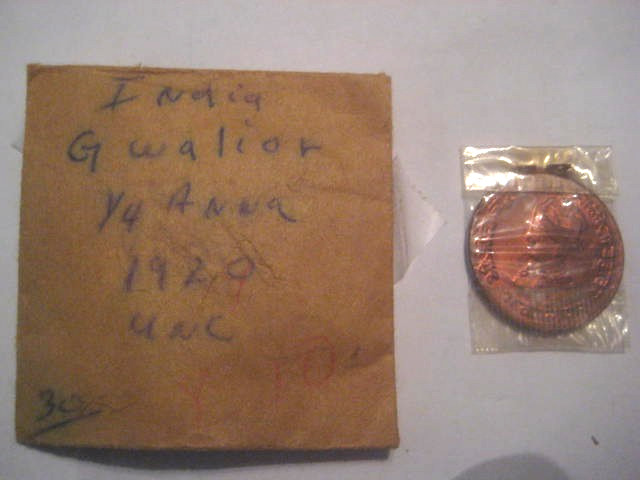 Read more about the article 1929 India 1/4 Anna Gwalier Coin Marked As Uncirculated