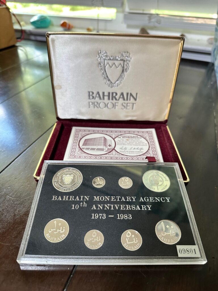 Read more about the article 1983 Bahrain Proof Set- 8 Coins 1983 Sterling Silver Proof Set in Box